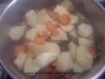 cocinar patata zanahoria lentejas y refrito champiñones