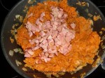 mezclar bacon y calabaza