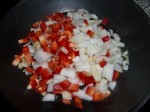 rehogar cebolla, pimiento y ajo